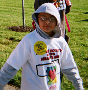 Rosario (age 6) walks for Autism.