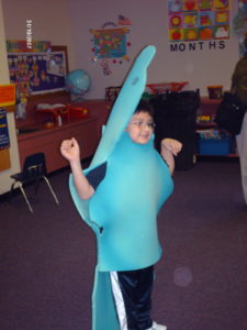 Rosario (age 5) in a dolphin costume. 