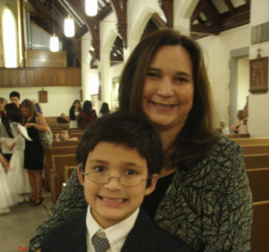 Rosario (age 7) with his mom at a church function.