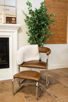 The Lorren Chair and Ottoman Set in Brown-Olive