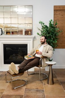The Lorren Chair and Ottoman Set in Brown-Olive