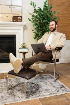 The Lorren Ottoman in Cafe'