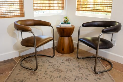 The Lorren Chair in Cafe' and Natural Steel