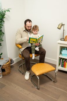 The Lorren Chair and Ottoman Set in Light Honey