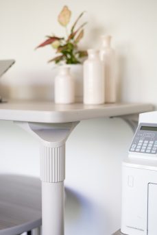 Plateau Desk in Grey and Moonstone