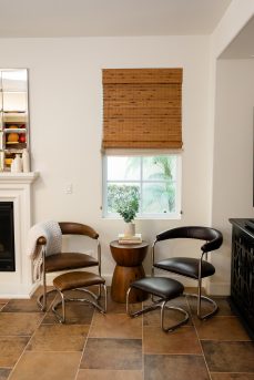 The Lorren Chair and Ottoman Set in Brown-Olive and Natural Steel