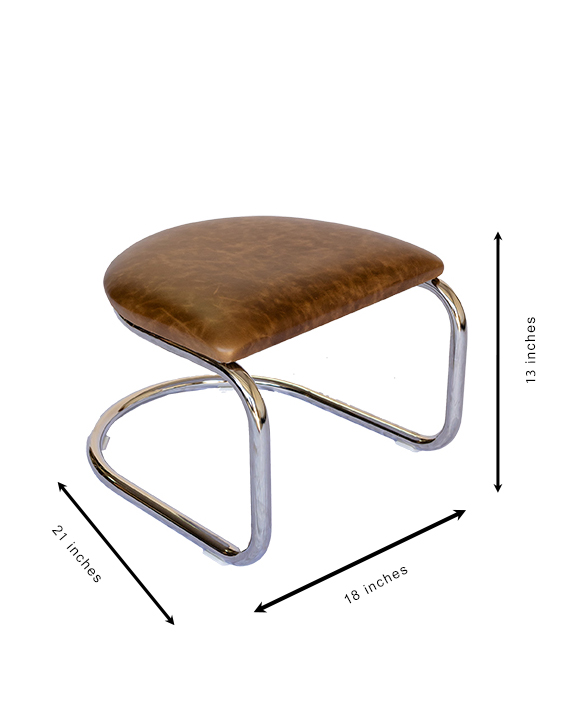 Lorren Ottomon Brown Olive Chrome Screen Res White background Measurements