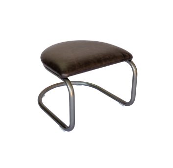 The Lorren Ottoman in Cafe' and Natural Steel