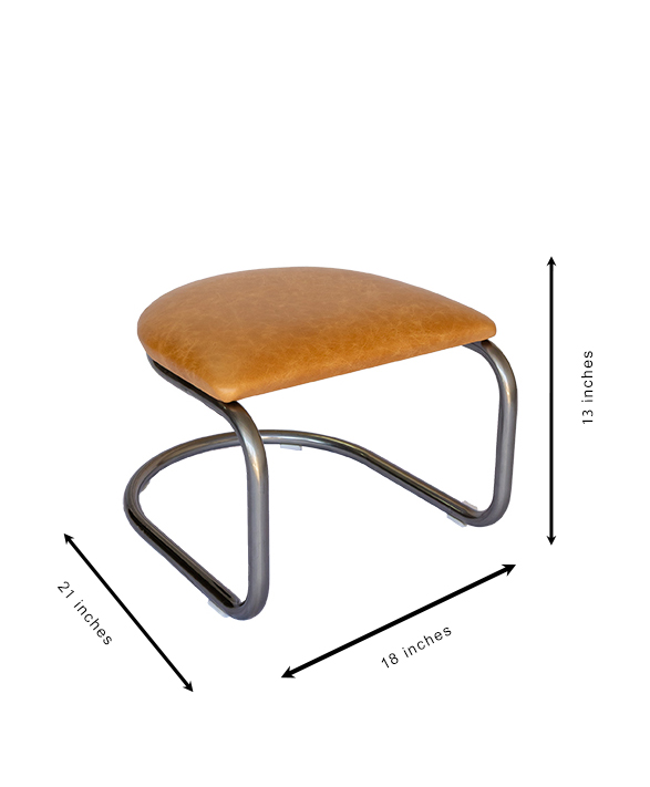 Lorren Ottomon Light Honey Natural Steel Screen Res White background Measurements