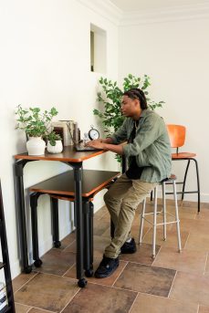 VBOC Stool in Black and Moonstone