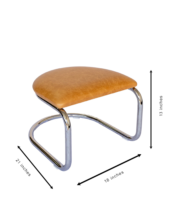 Lorren Ottomon Light Honey Chrome Screen Res White background Measurements