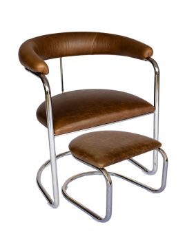 The Lorren Chair and Ottoman Set in Brown-Olive