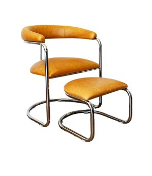 The Lorren Chair and Ottoman Set in Light Honey